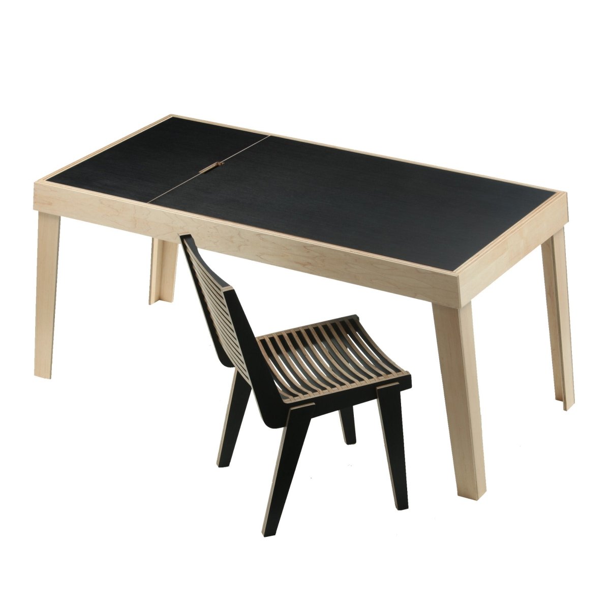 Mod | Large Two-Toned Birch Plywood Desk - Furniture