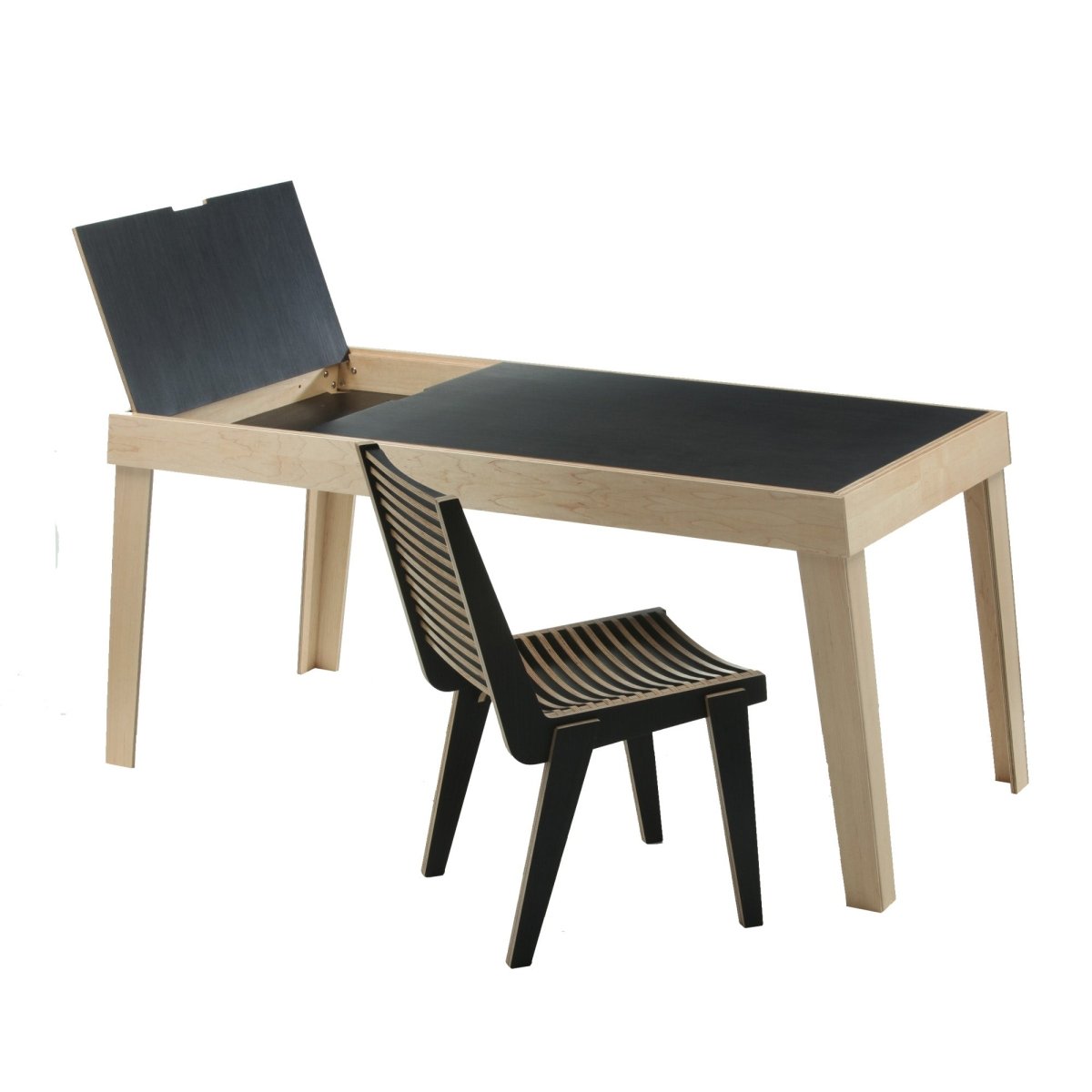 Mod | Large Two-Toned Birch Plywood Desk - Furniture