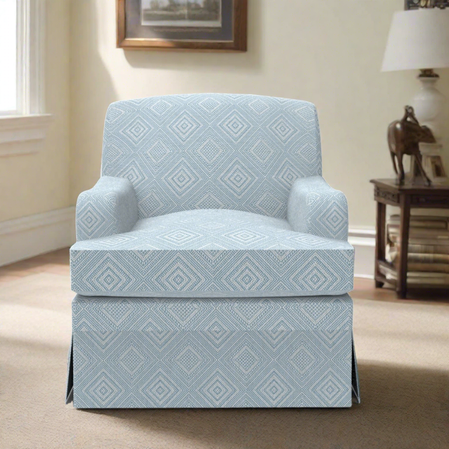 Stratford Slipcovered Armchair with Skirt