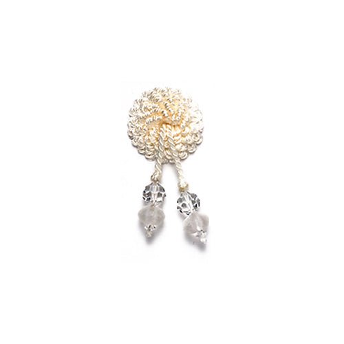 BEADED BUTTON | ICE - Tassel