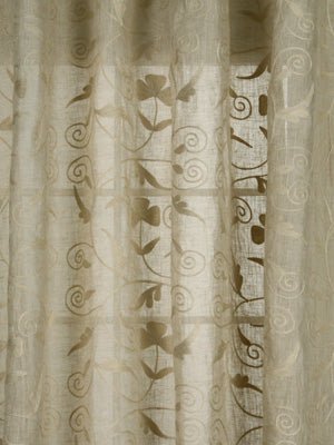 SWIRLING LEAF | WHEAT - Drapery - Fabric