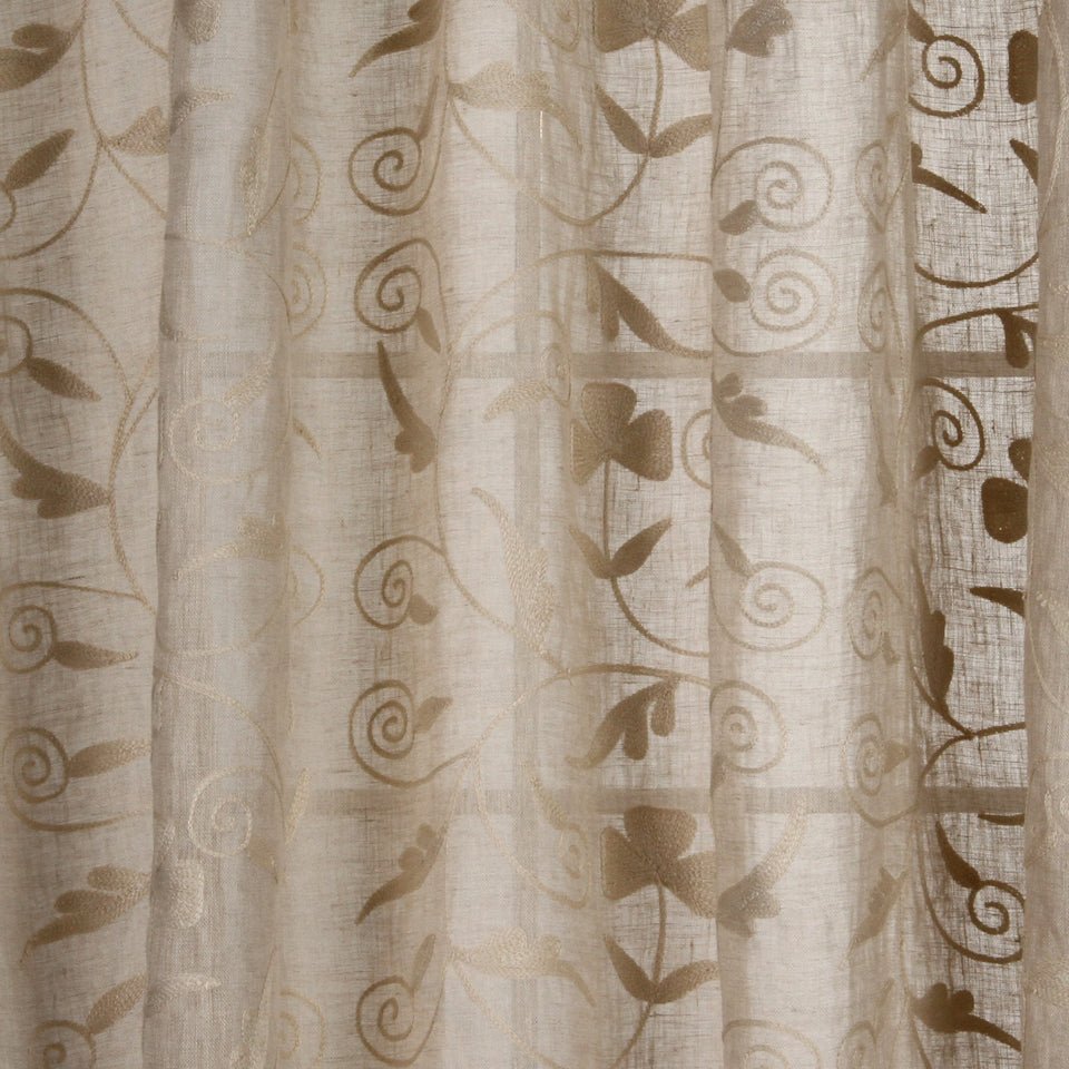 SWIRLING LEAF | WHEAT - Drapery - Fabric