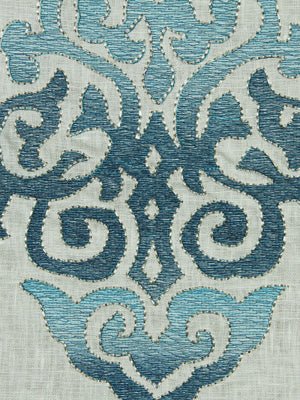 SCROLLING ART | AQUAMARINE - Drapery - Fabric