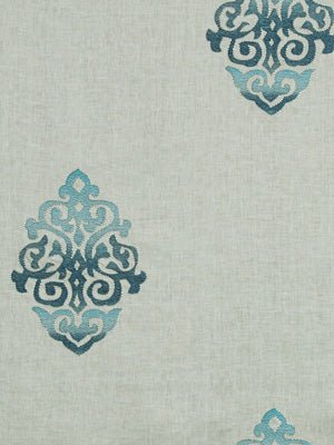 SCROLLING ART | AQUAMARINE - Drapery - Fabric