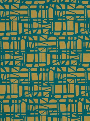 GRIDDED MAZE | TURQUOISE - Upholstery - Fabric
