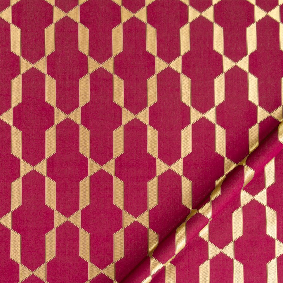 Emi Fret | Magenta - Drapery - Fabric