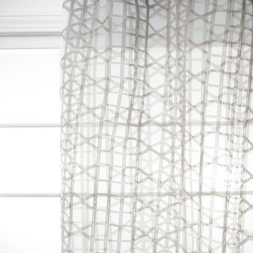 TRIANGLE GRID | PEWTER - Drapery - Fabric