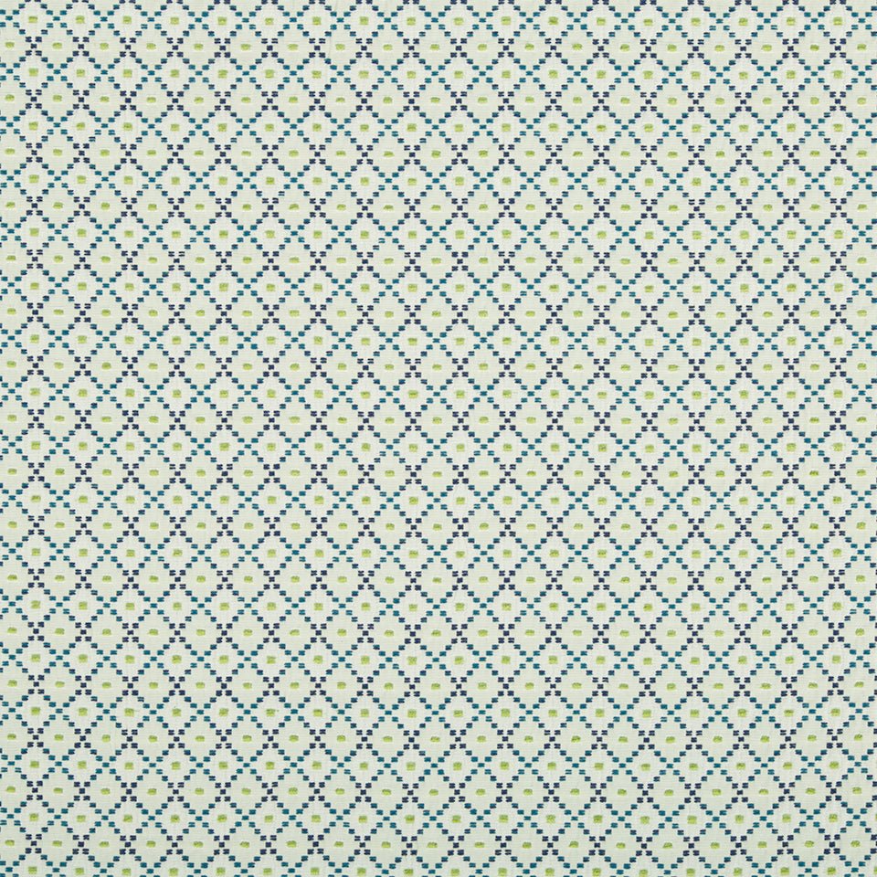 DOTTED BOXES | CALYPSO BLUE - Upholstery - Fabric