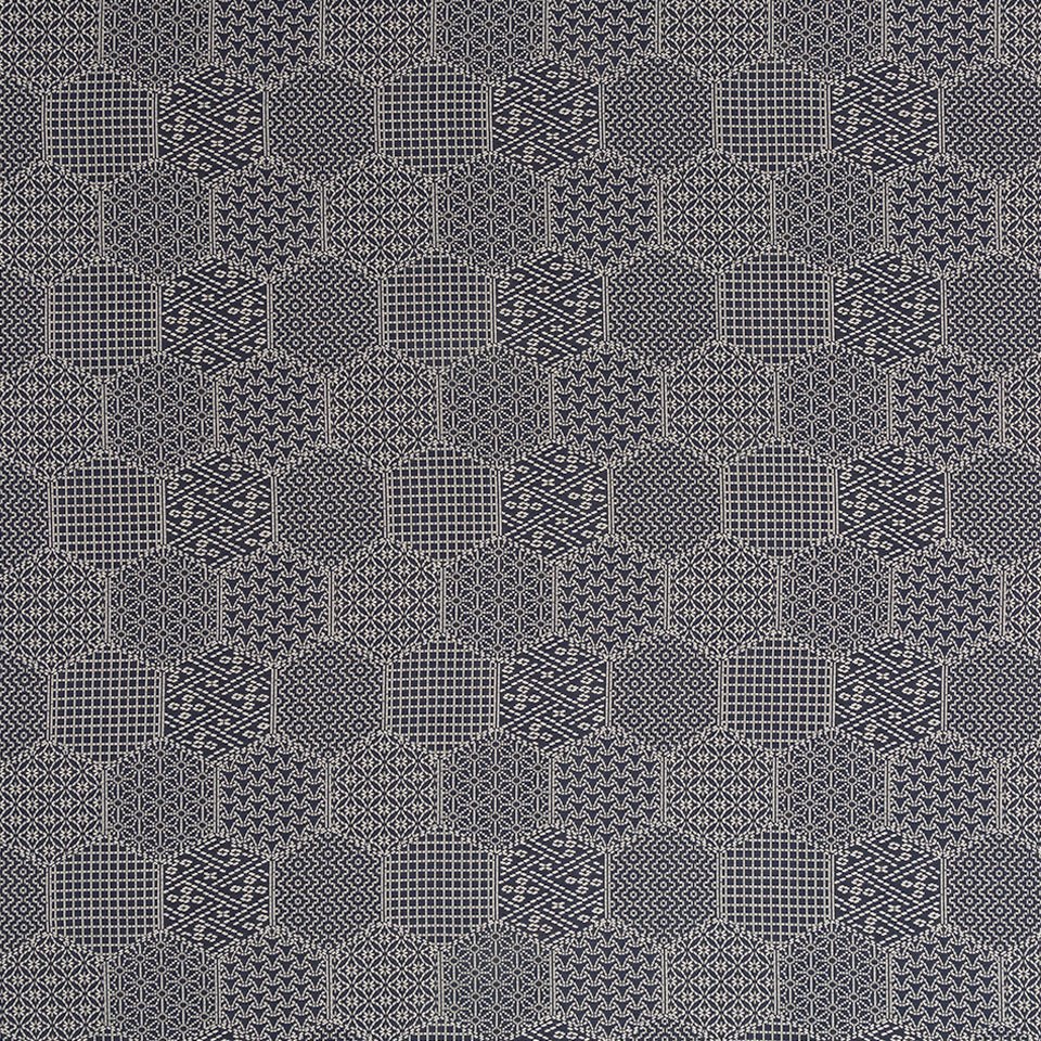 STITCHED HEX | BATIK BLUE - Upholstery - Fabric