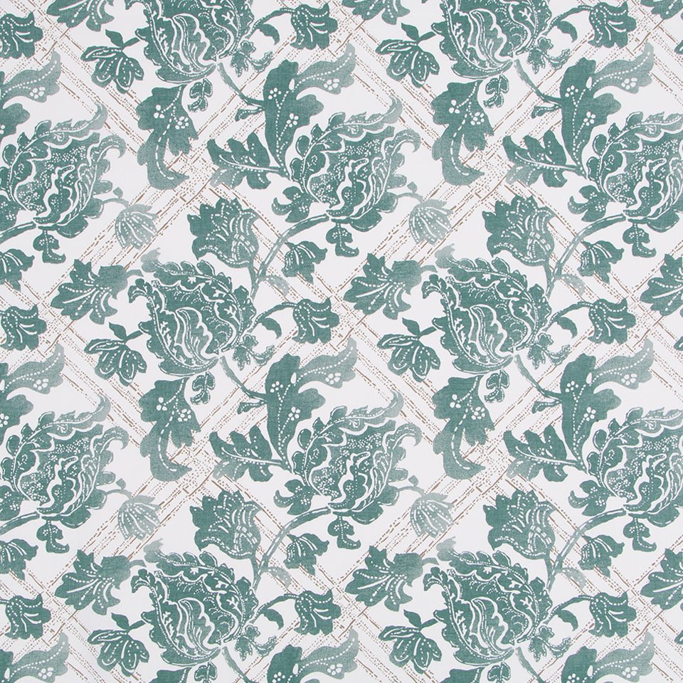 FLORAL LATTICE | ALOE - Print - Fabric