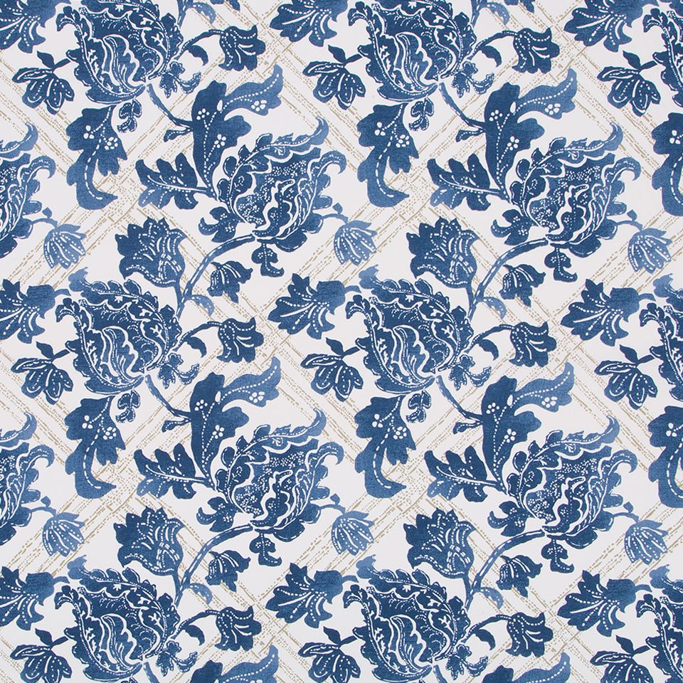 FLORAL LATTICE | INDIGO - Print - Fabric