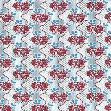 DE42672 | 73-RED/BLUE - Print - Fabric