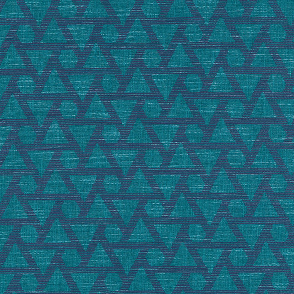 Geo Stitch | Peacock - Woven - Fabric