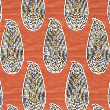 PAISLEY STAMP | PERSIMMON - Print - Fabric