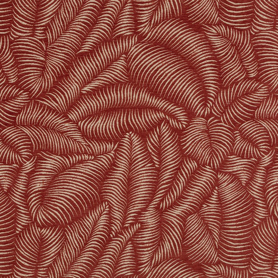 Tropic Ferns Bk | Cinnabar - Woven - Fabric