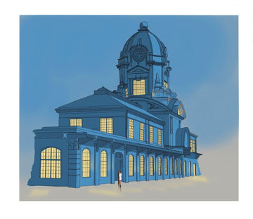Manizales Station In Blue - Home Decor: RA Artwork