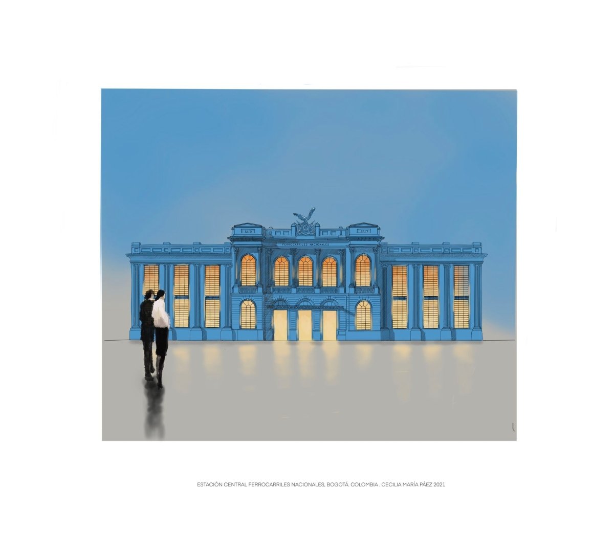 Bogota Railway In Blue - Home Decor: RA Artwork