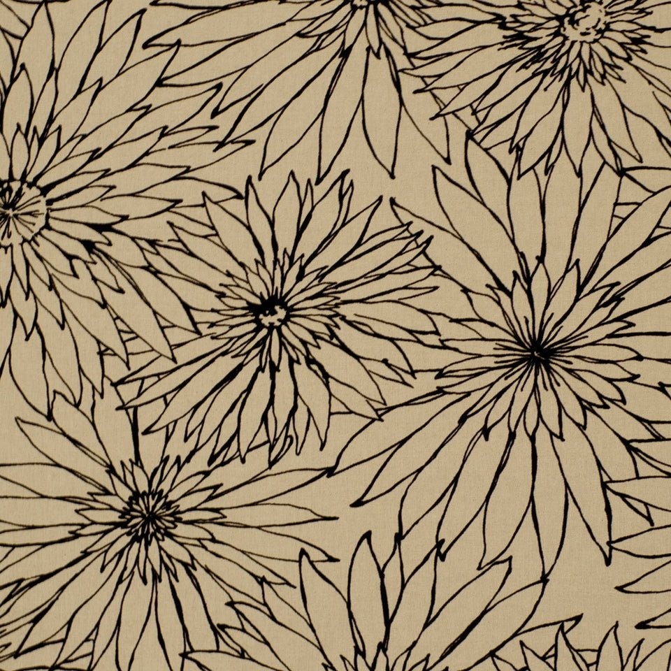 Fleur Flocked | Kohl - Drapery - Fabric