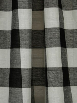 STITCHED BLOCK | BLACK - Drapery - Fabric