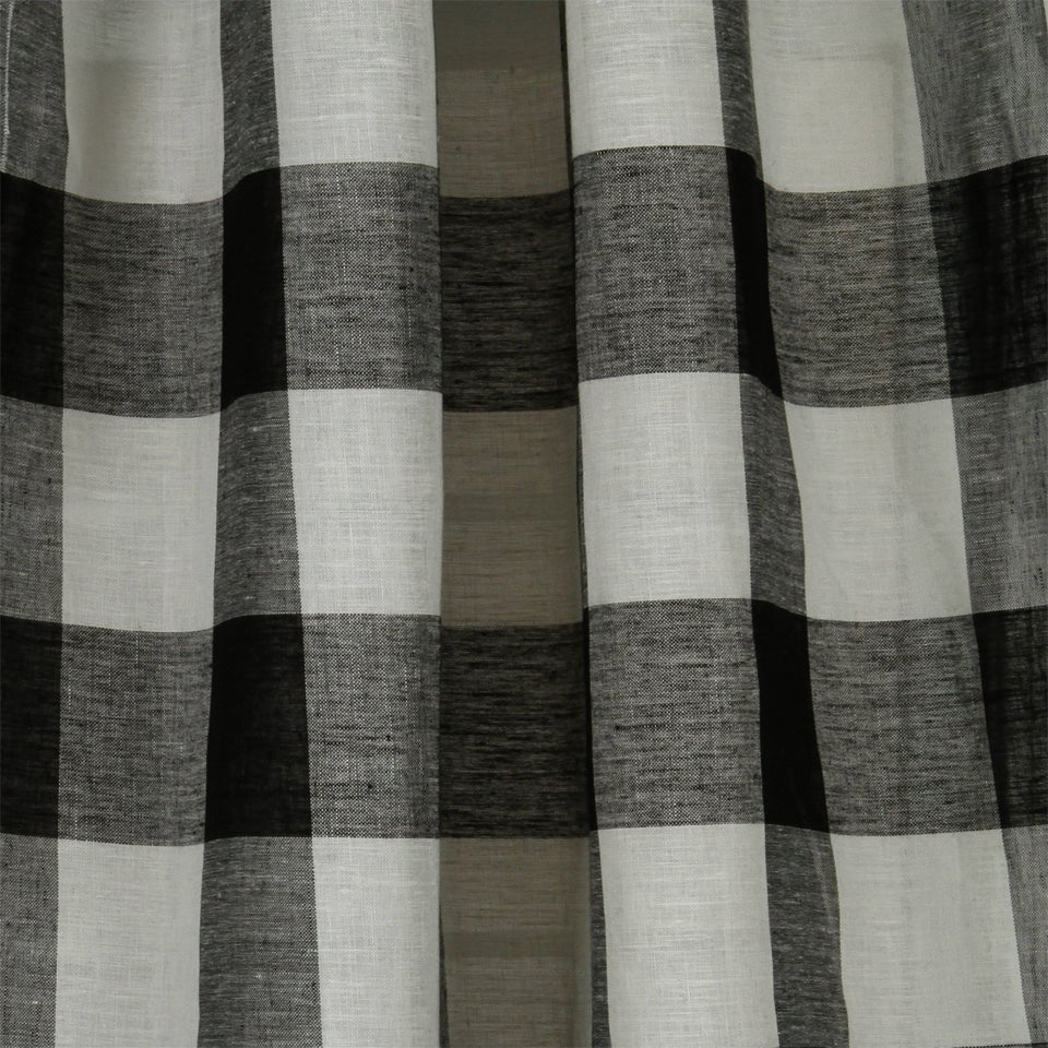 STITCHED BLOCK | BLACK - Drapery - Fabric
