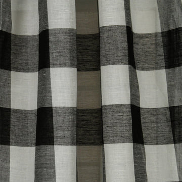 STITCHED BLOCK | BLACK - Drapery - Fabric