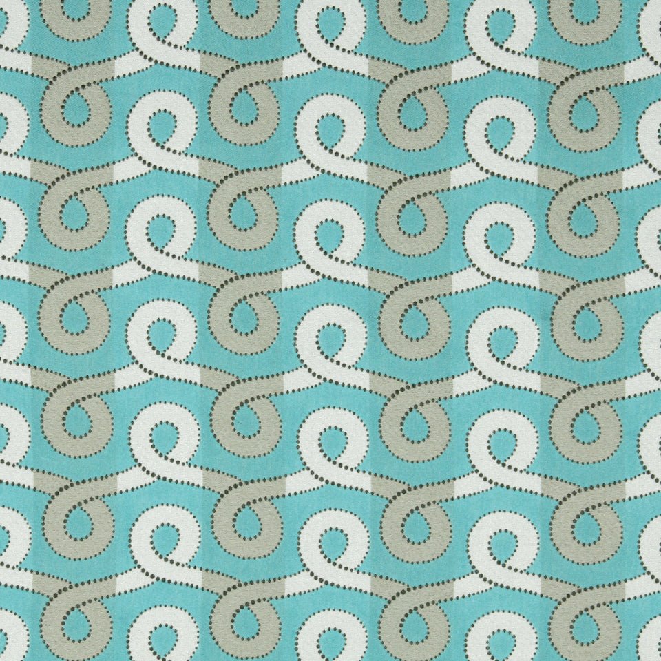 GRACEFUL SWIRL | TURQUOISE - Upholstery - Fabric
