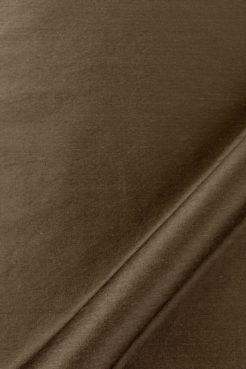 Mulberry Silk | Leather Brown - Drapery - Fabric