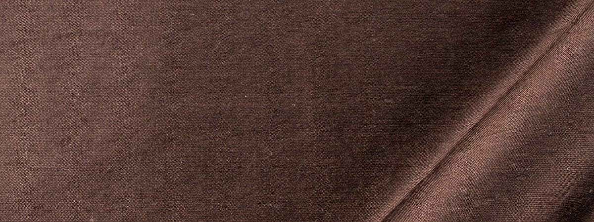 Mulberry Silk | Leather Brown - Drapery - Fabric