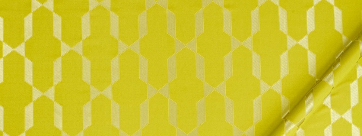 Emi Fret | Chartreuse - Drapery - Fabric