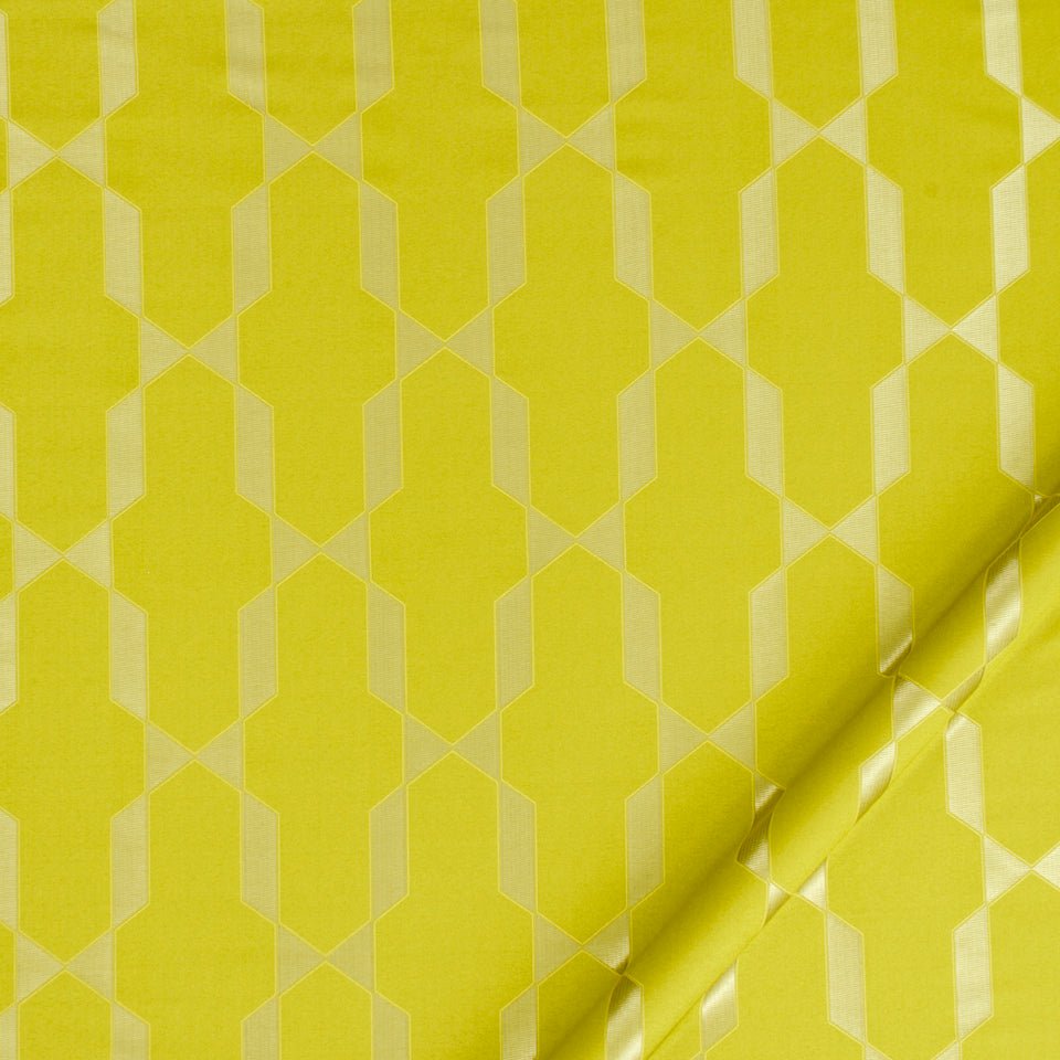 Emi Fret | Chartreuse - Drapery - Fabric