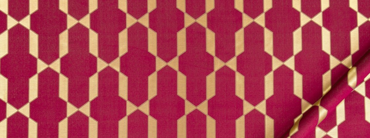 Emi Fret | Magenta - Drapery - Fabric