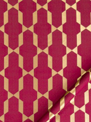 Emi Fret | Magenta - Drapery - Fabric