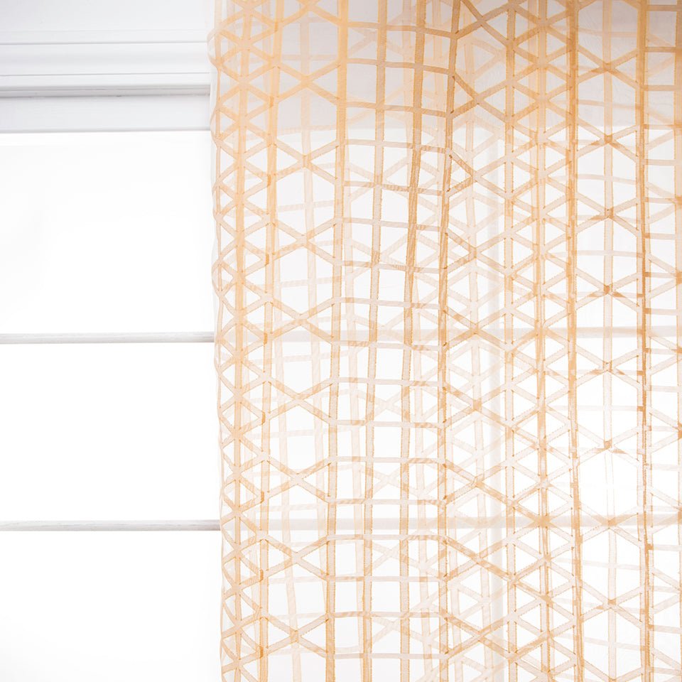 Triangle Grid | Marigold - Drapery - Fabric