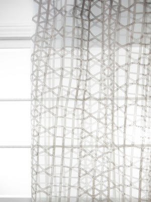 TRIANGLE GRID | PEWTER - Drapery - Fabric