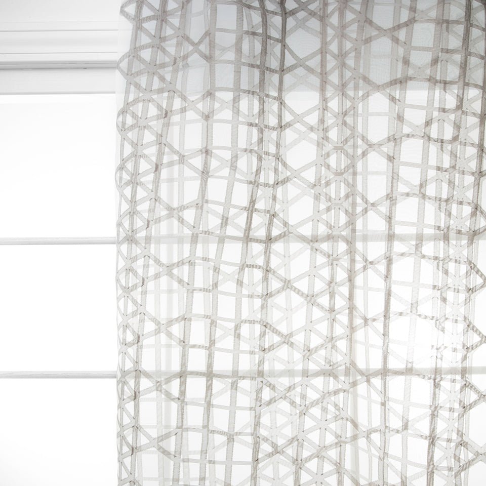 TRIANGLE GRID | PEWTER - Drapery - Fabric