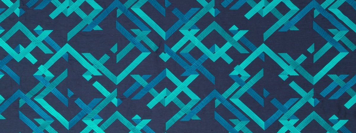 Abstract Fret | Navy - Drapery - Fabric