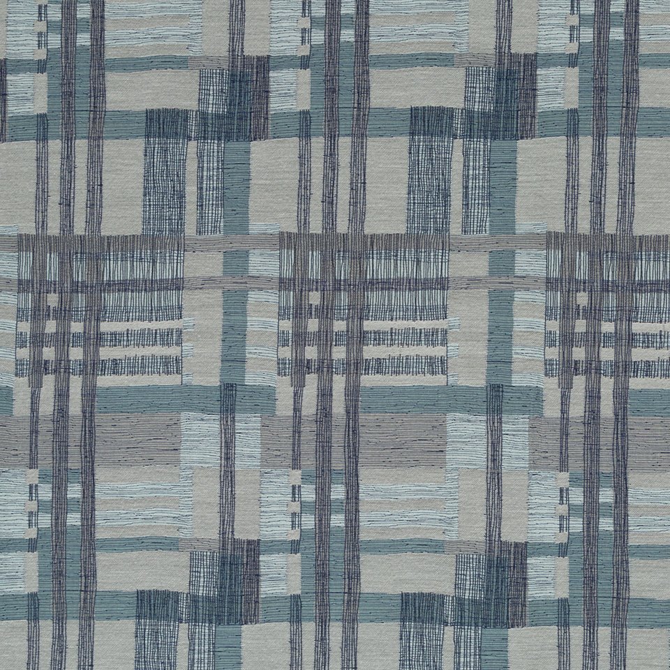 SKETCHED BOXES | INDIGO - Upholstery - Fabric