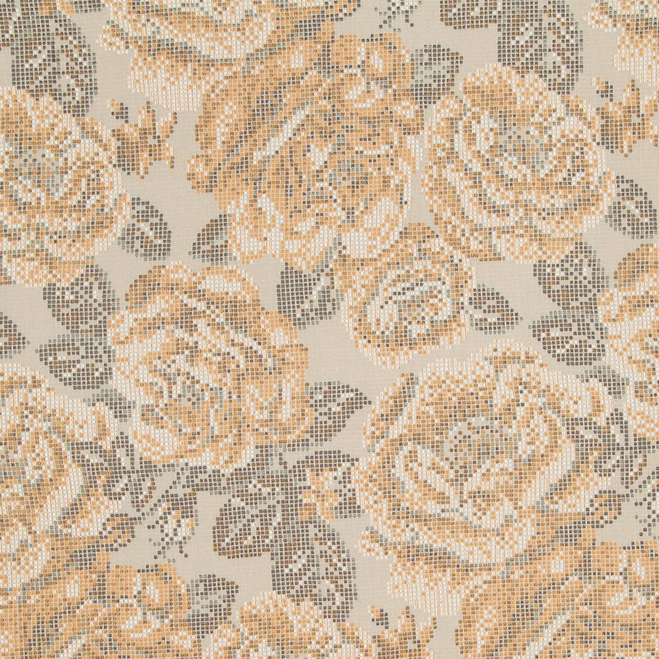 Rose Pixel | Flax - Upholstery - Fabric