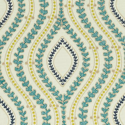 F0975 | 1-AQUA/CITRON - Drapery - Fabric