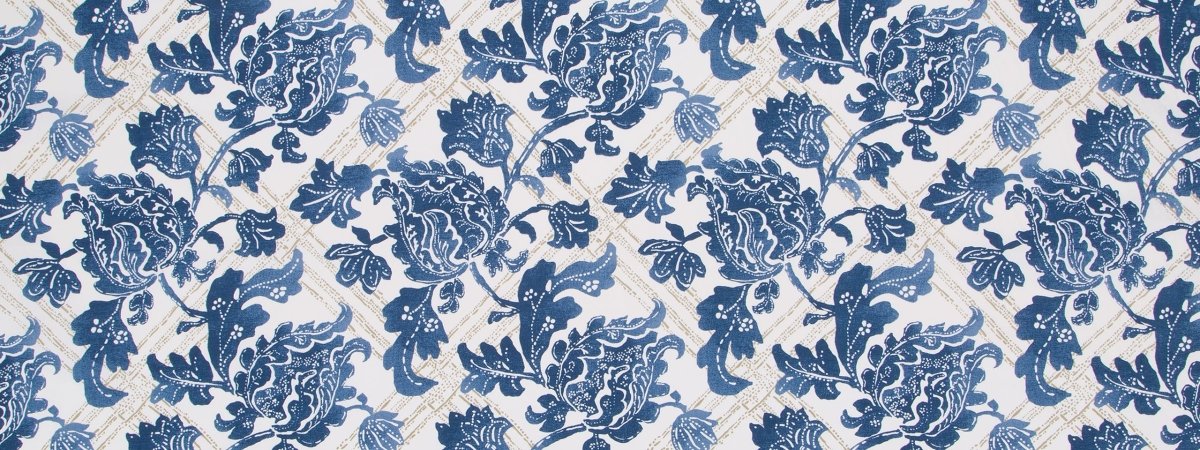 FLORAL LATTICE | INDIGO - Print - Fabric