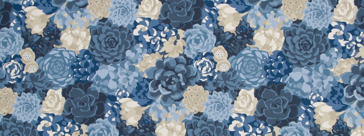 SUCCULENTS | INDIGO - Print - Fabric