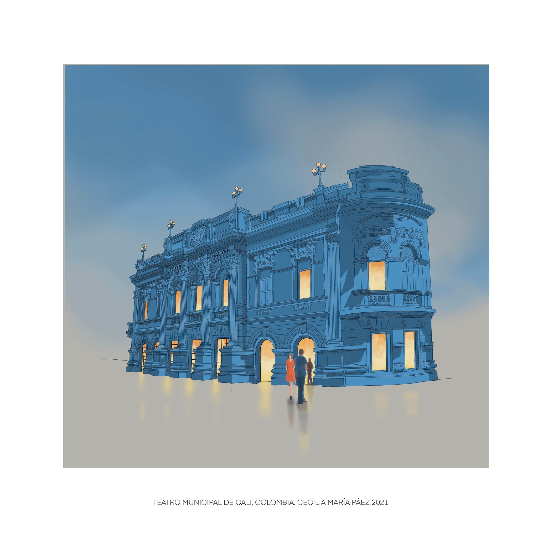 Municipal Theater In Blue
